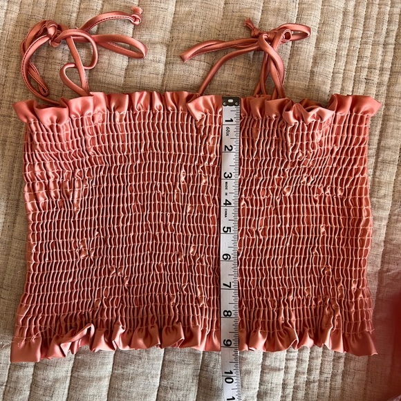 Pink Scrunch Tube Tops with String Ties (Size: Large) - Picture 4 of 5